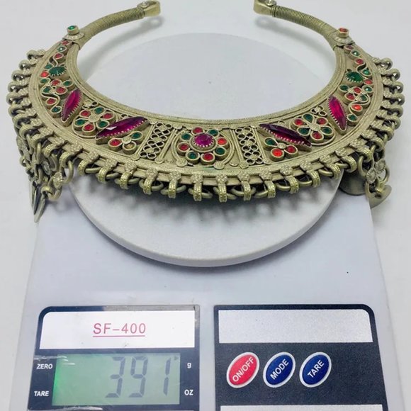 Gypsy Kuchi Handmade Torque Necklace With Tassels - Picture 8 of 8